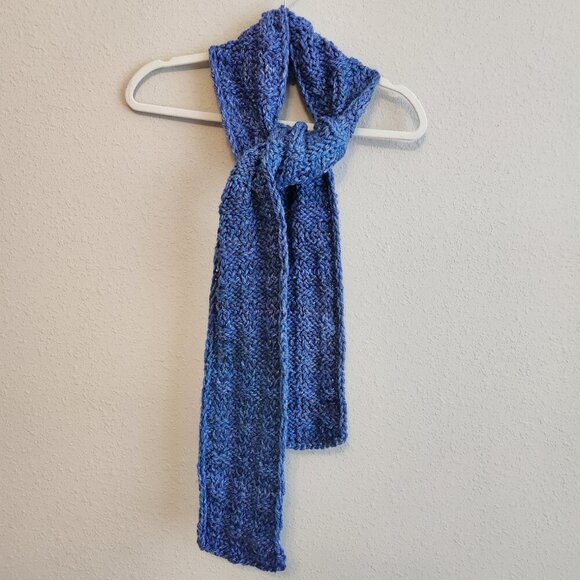 Blue Handmade Knit Scarf - Picture 2 of 5
